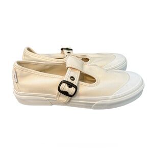 NWOB Vans Style 93 Mary Jane Cream Canvas Buckle Slip-On Sneakers Size 7.5